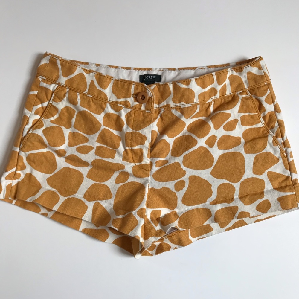 J crew city fit shorts size 6 giraffe print